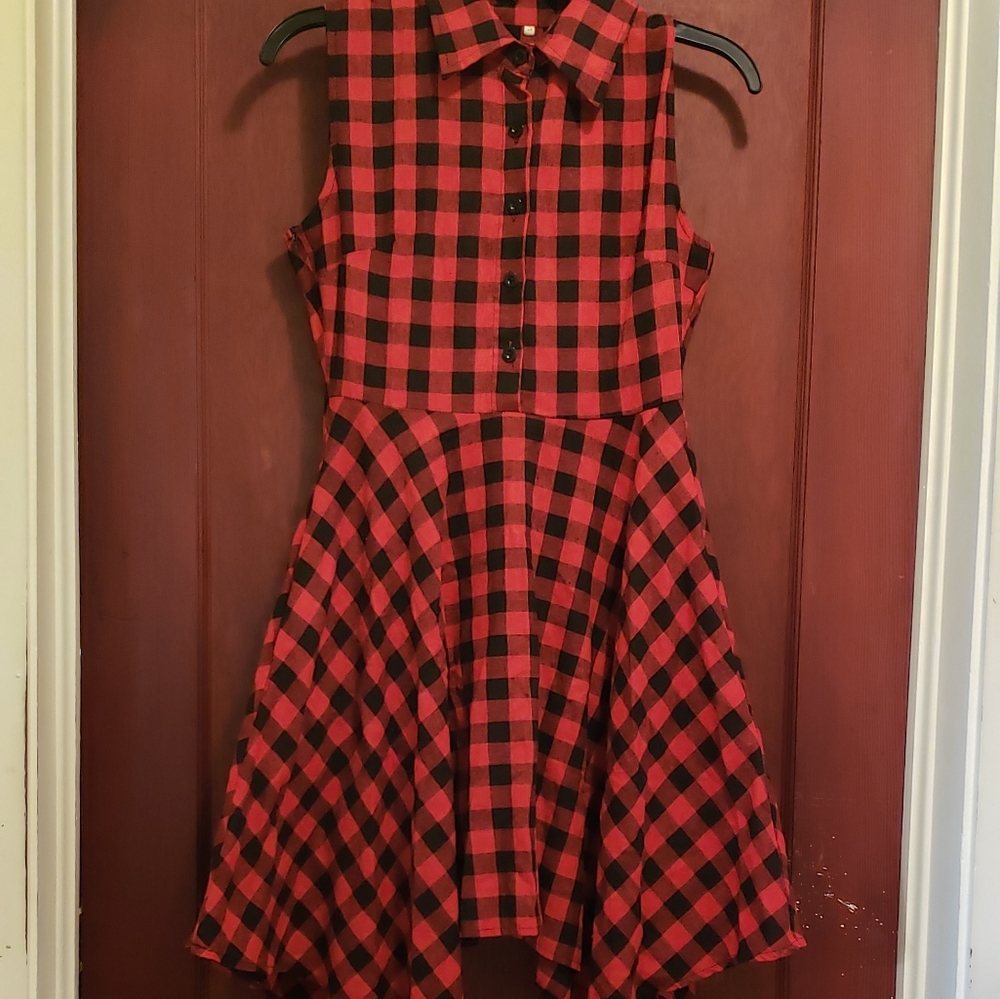 Black and Red Plaid Dress